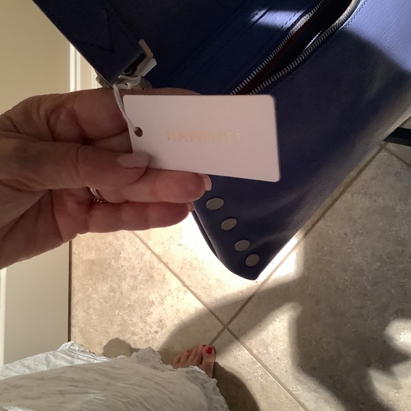 NWT, HAMMITT VIP Bungalow Blue Leather Crossbody/Clutch Bag - Picture 5 of 16